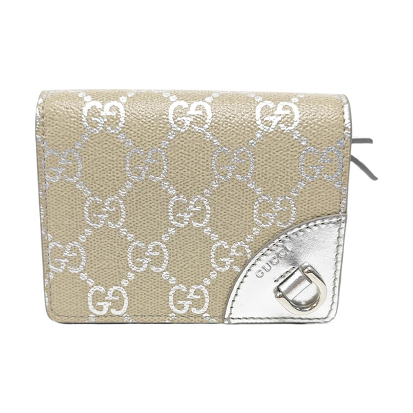Monogram Leather Wallet Beige