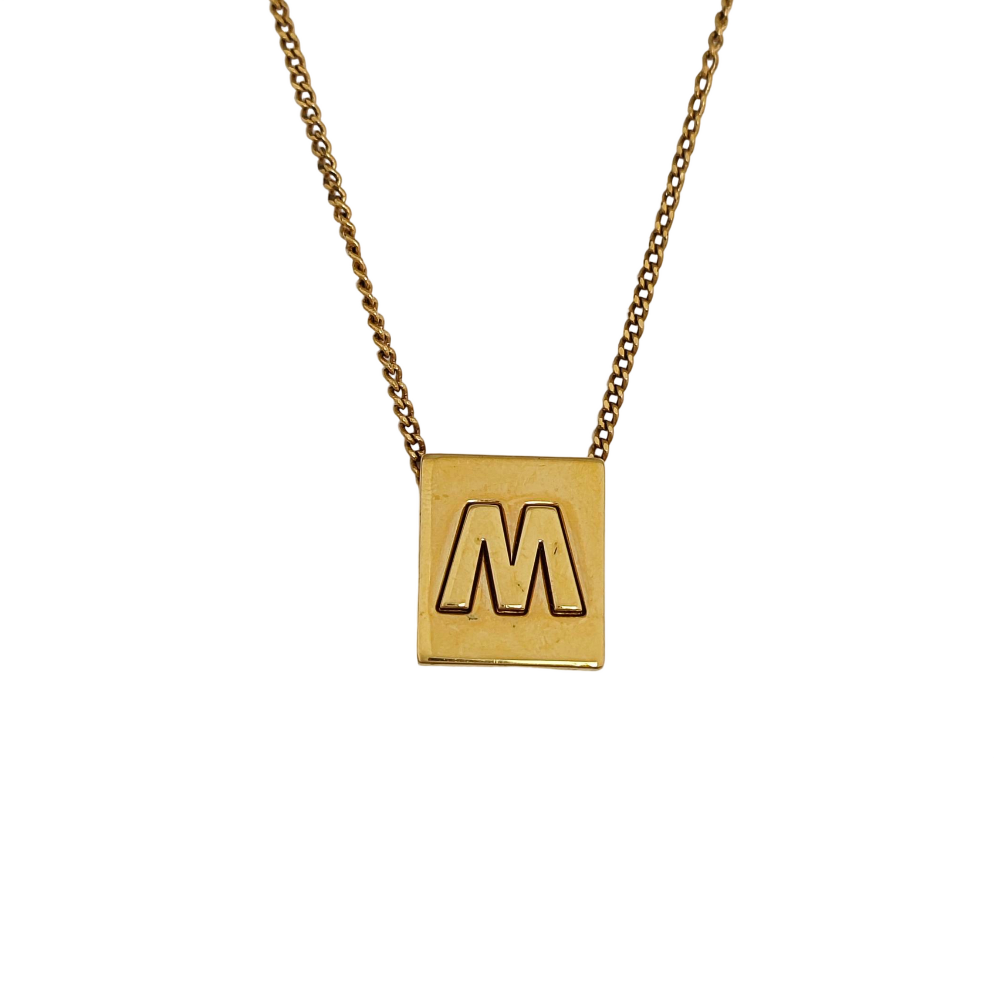 ALPHABET Brass Gold Necklace