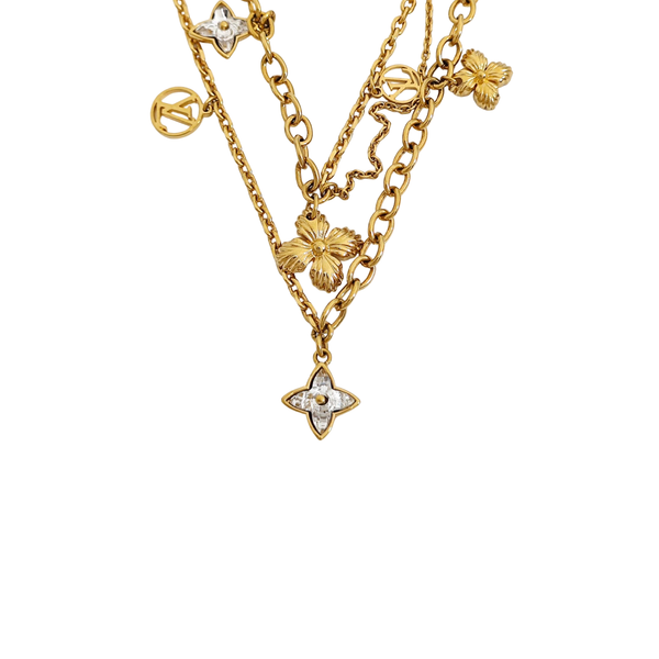 BLOOMING STRASS Metal Gold Necklace