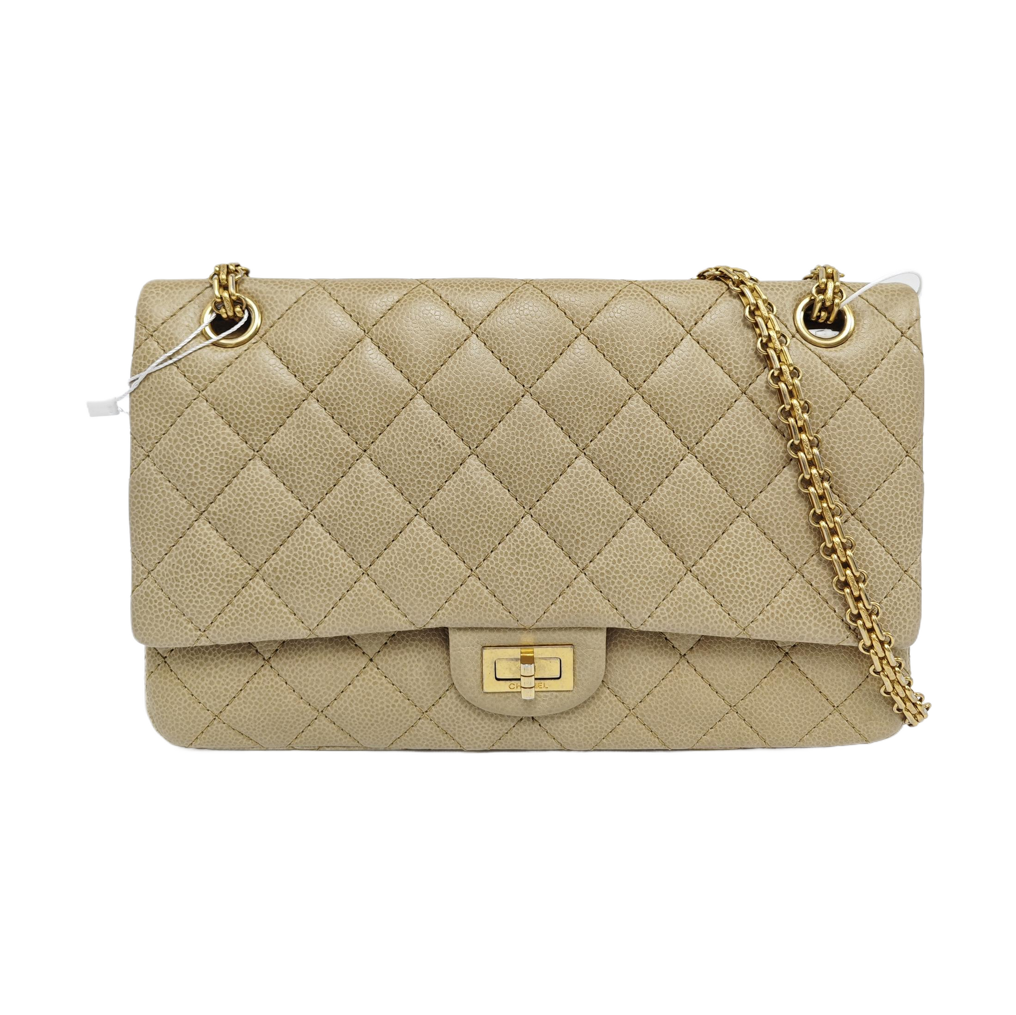 2.55 227 Quilted Grained Calfskin Beige