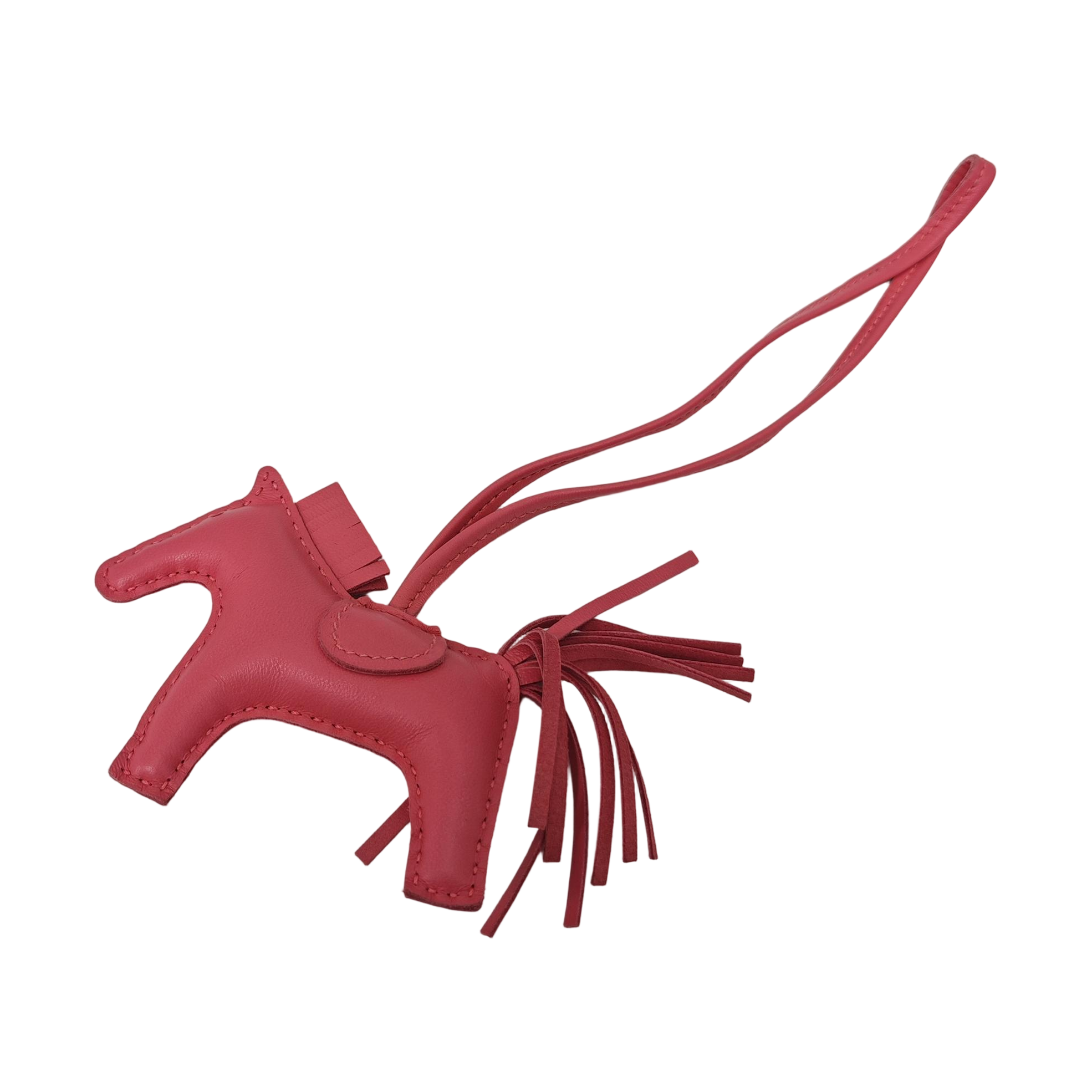 Leather Bag Charm Red