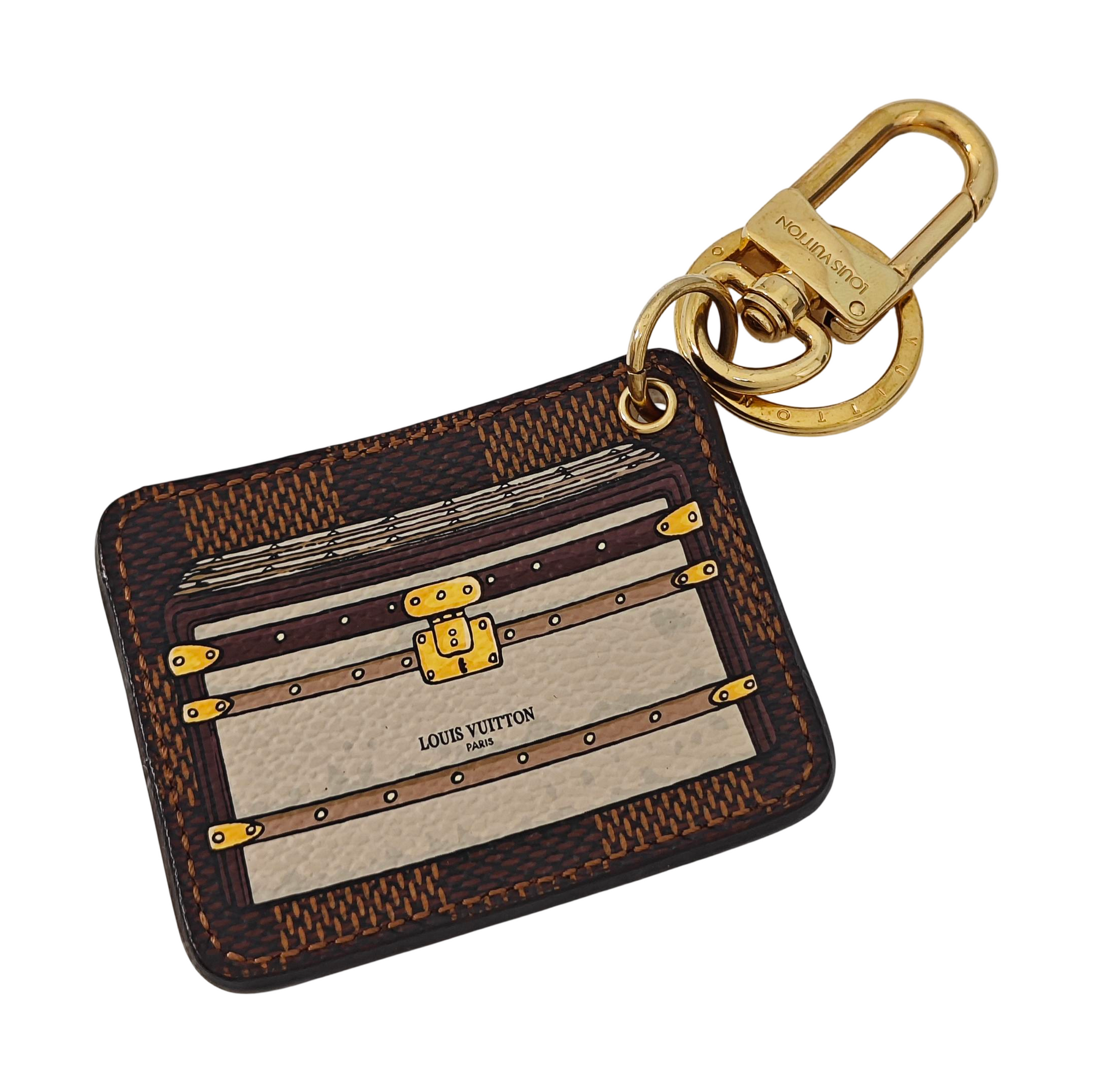 Coated Canvas Bag Charm Brown