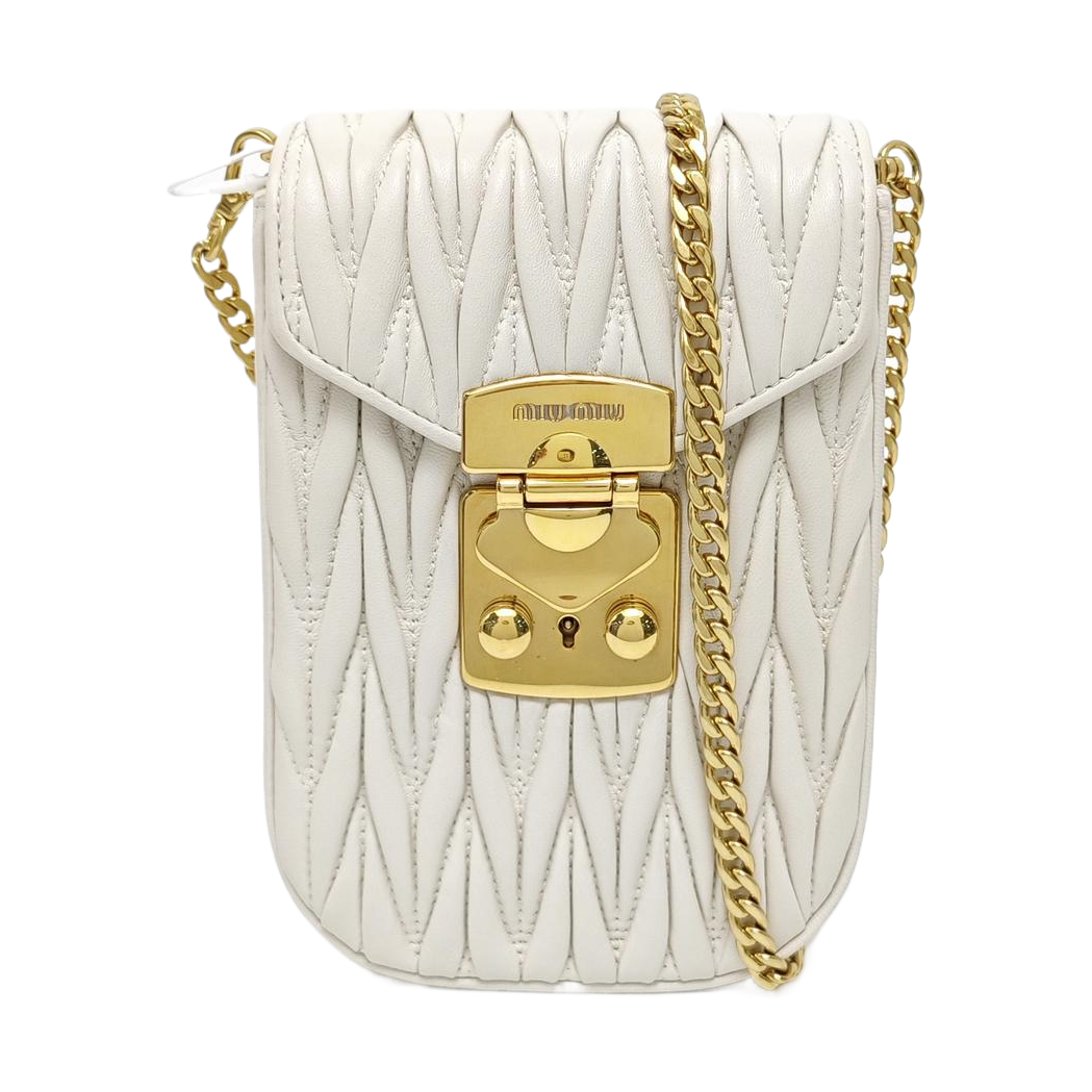 Matelassé Quilted Lambskin White