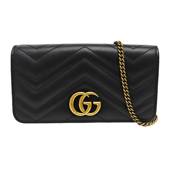 GG Marmont Super Mini Quilted Calfskin Black