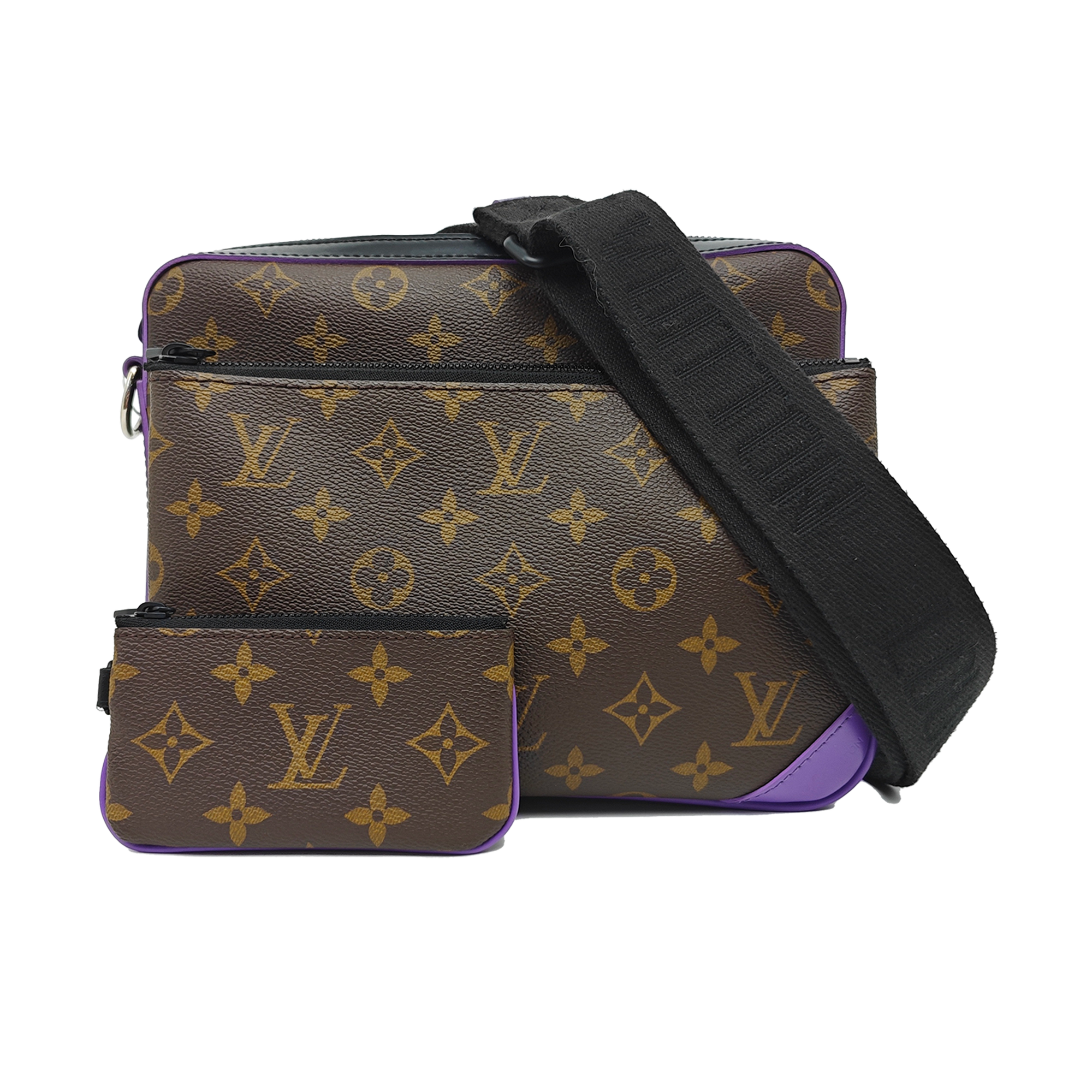 TRIO Monogram Coated Canvas Brown