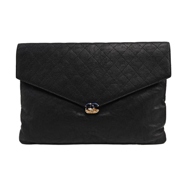 THREAD AROUND Quilted Grained Calfskin Black
