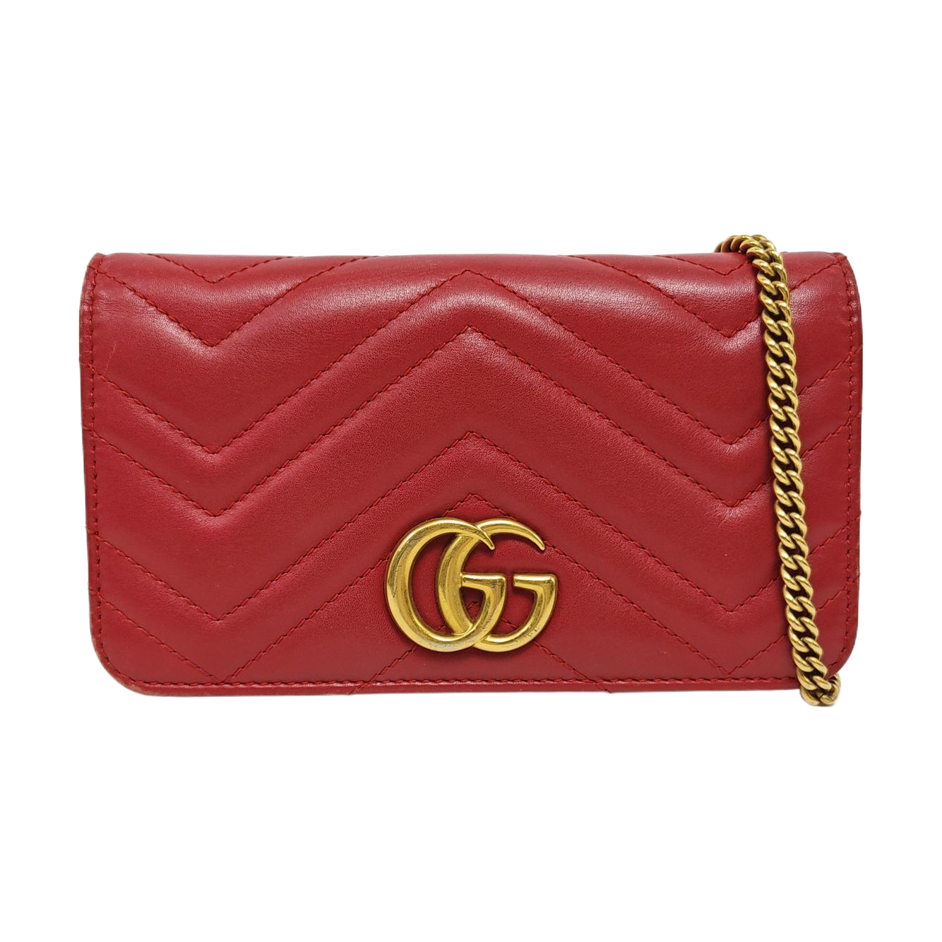 GG Marmont Super Mini Quilted Calfskin Red