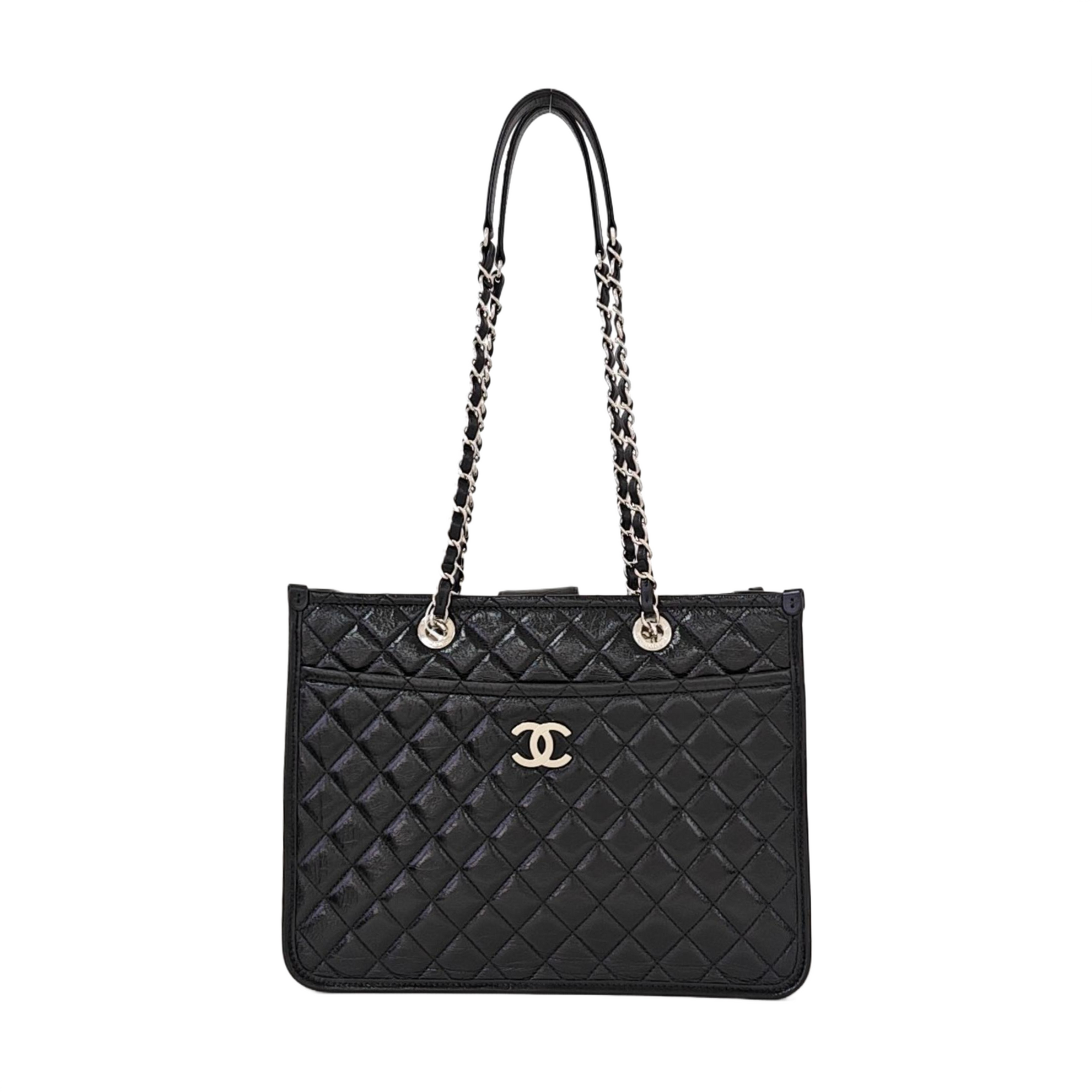 Quilted Calfskin Shoulder Bag Black