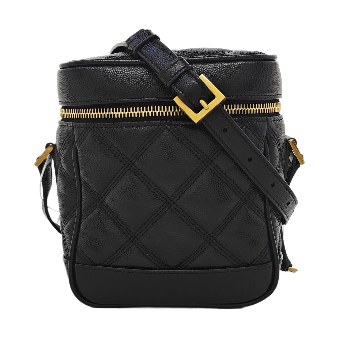 80'S VANITY Quilted Calfskin Black