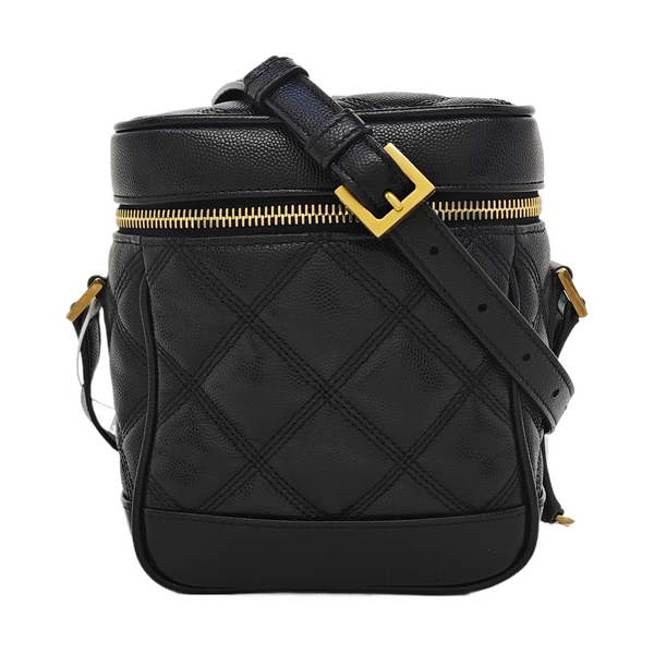 80'S VANITY Quilted Calfskin Black