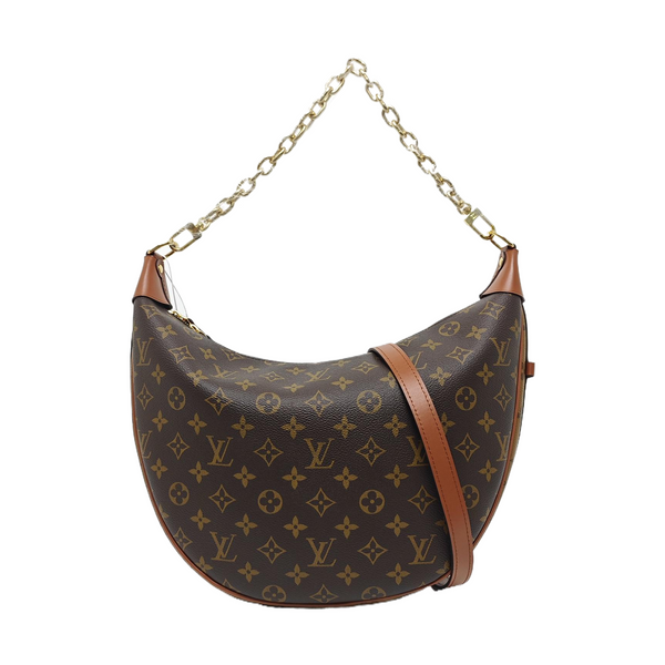 LOOP HOBO Monogram Coated Canvas Brown