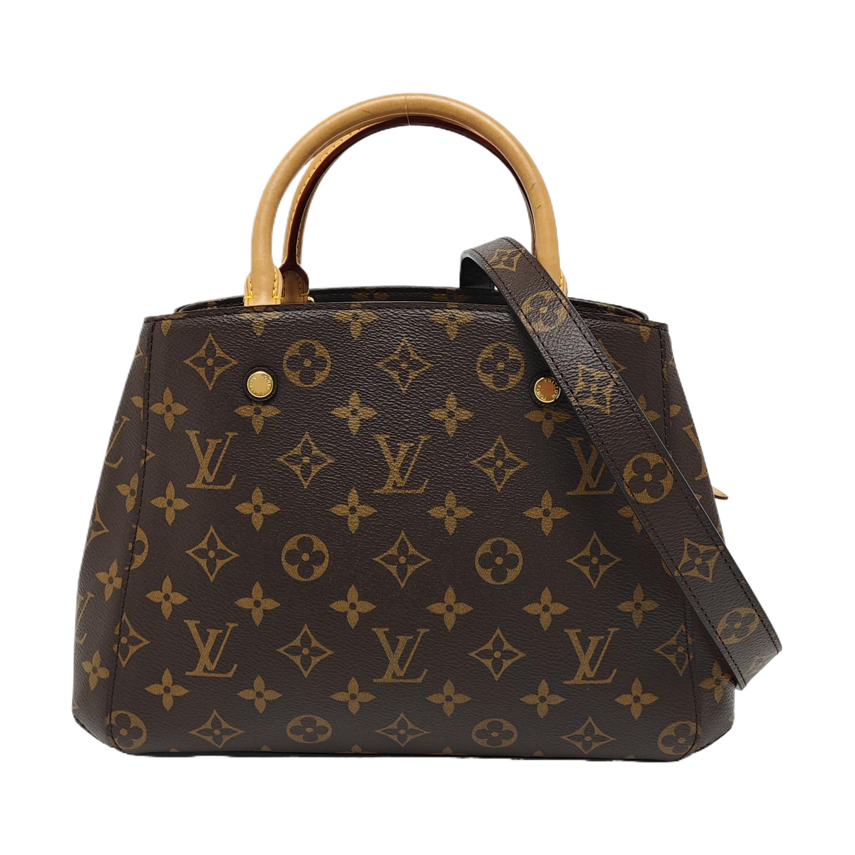 MONTAIGNE BB Monogram Coated Canvas Brown
