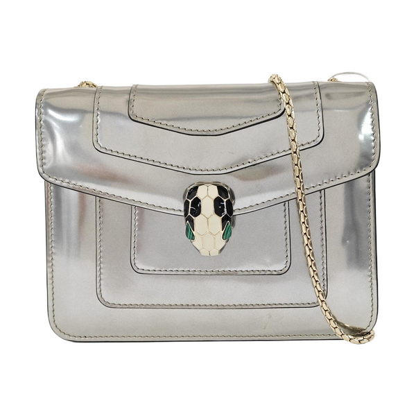 SERPENTI FOREVER Small Patent Leather Silver