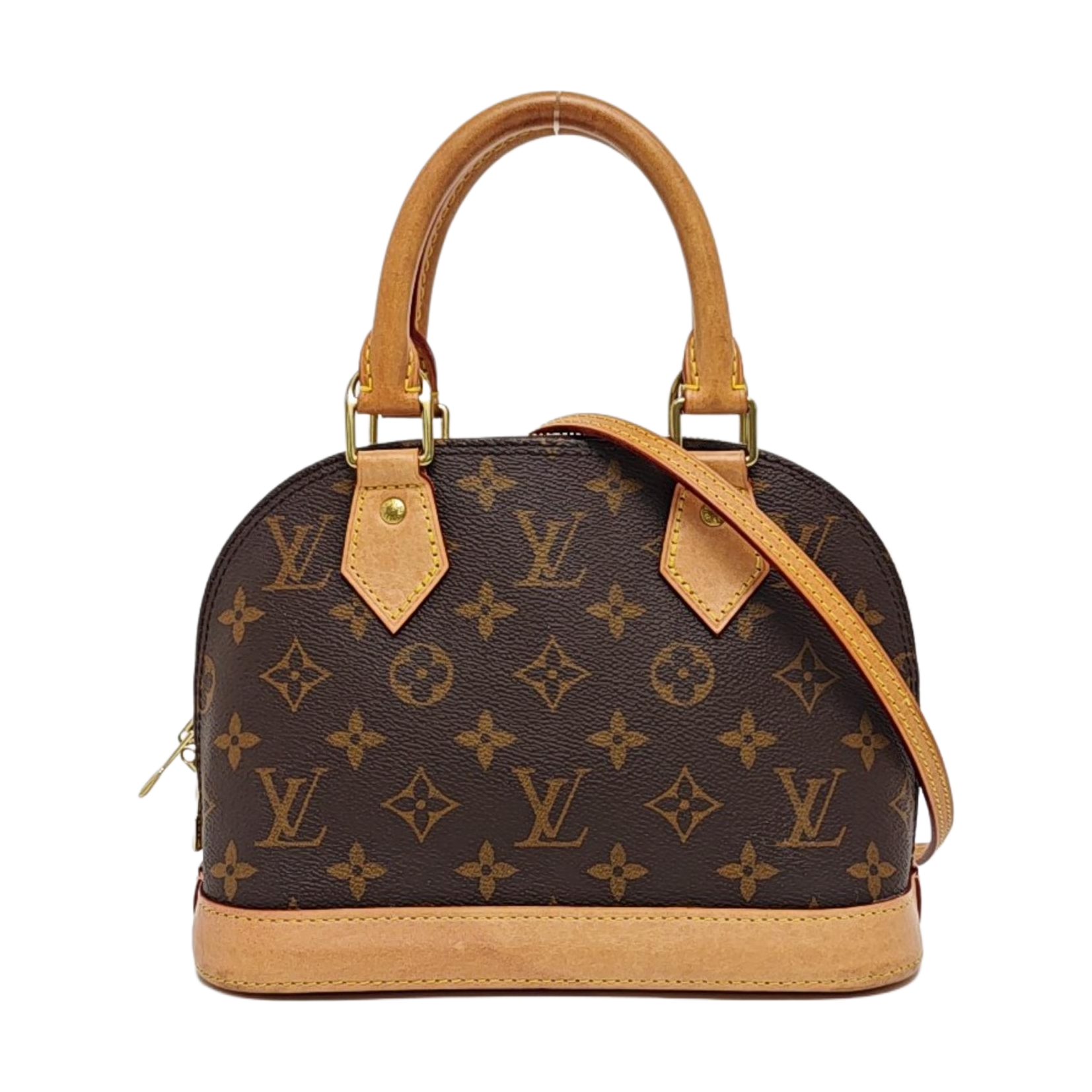 ALMA BB Monogram Coated Canvas Brown