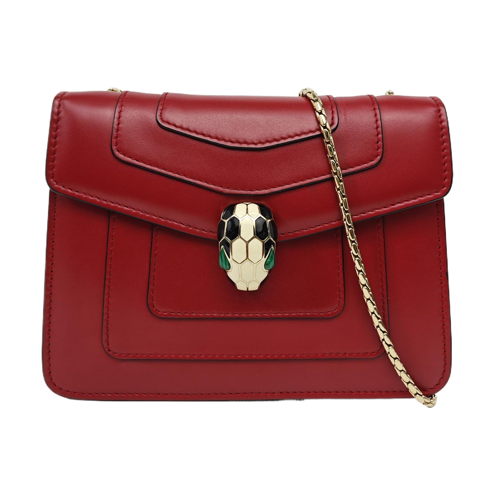 SERPENTI FOREVER Small Calfskin Red