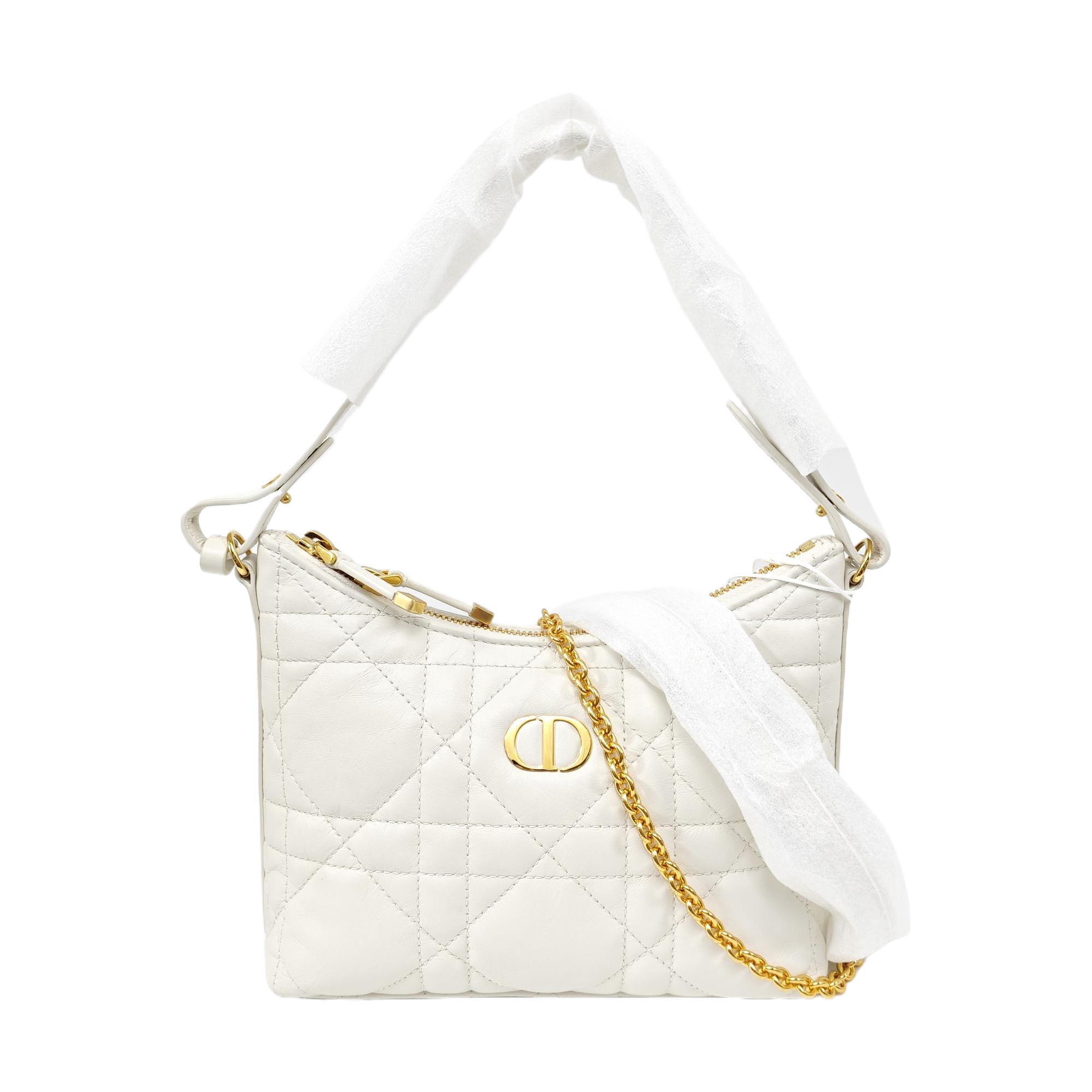 Miss Caro Mini Cannage Lambskin White