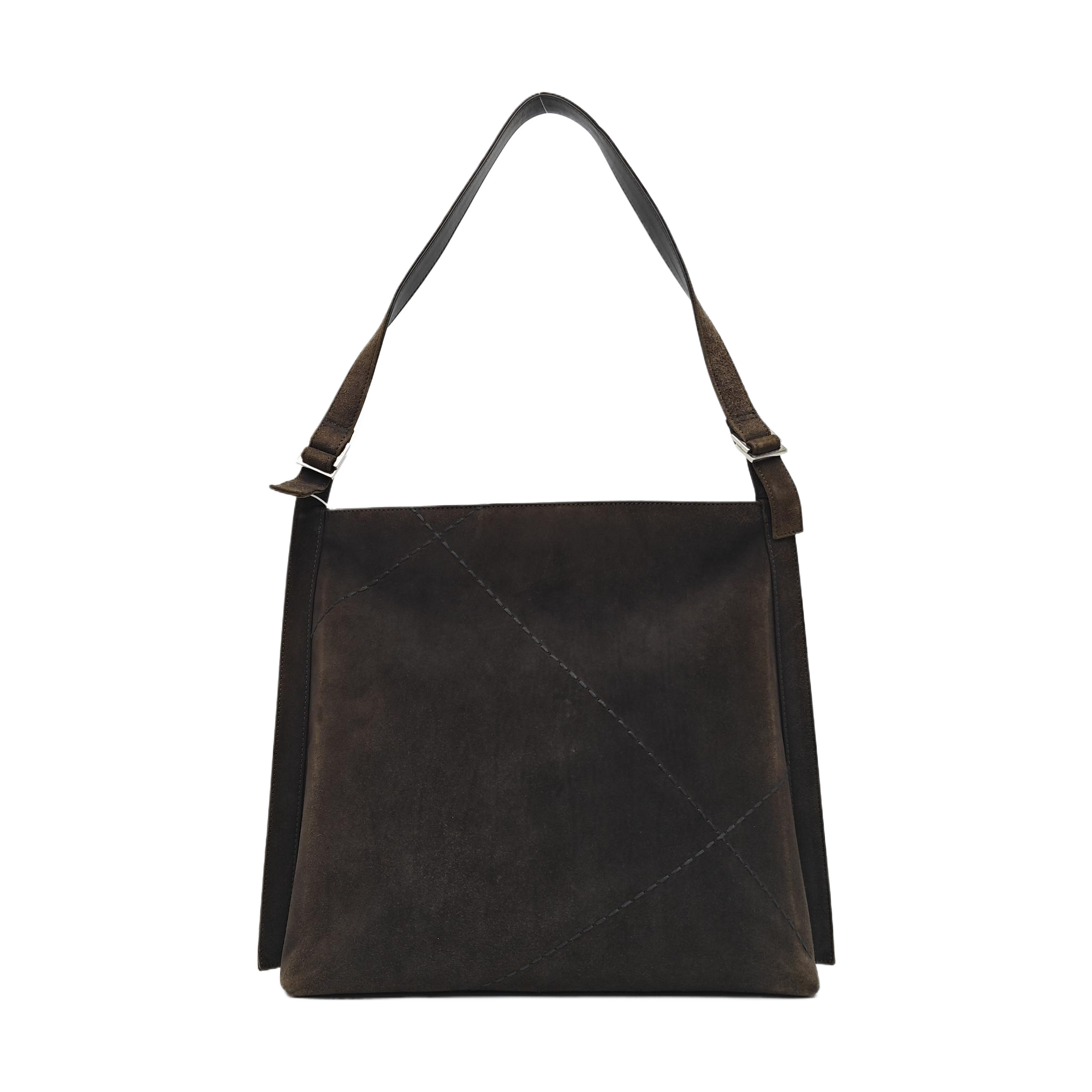 Suede Top Handle Bag Brown