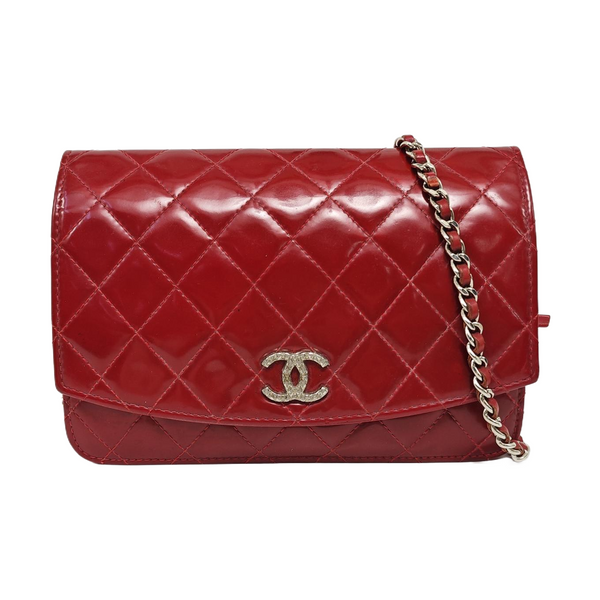 WOC Quilted Patent Leather Red