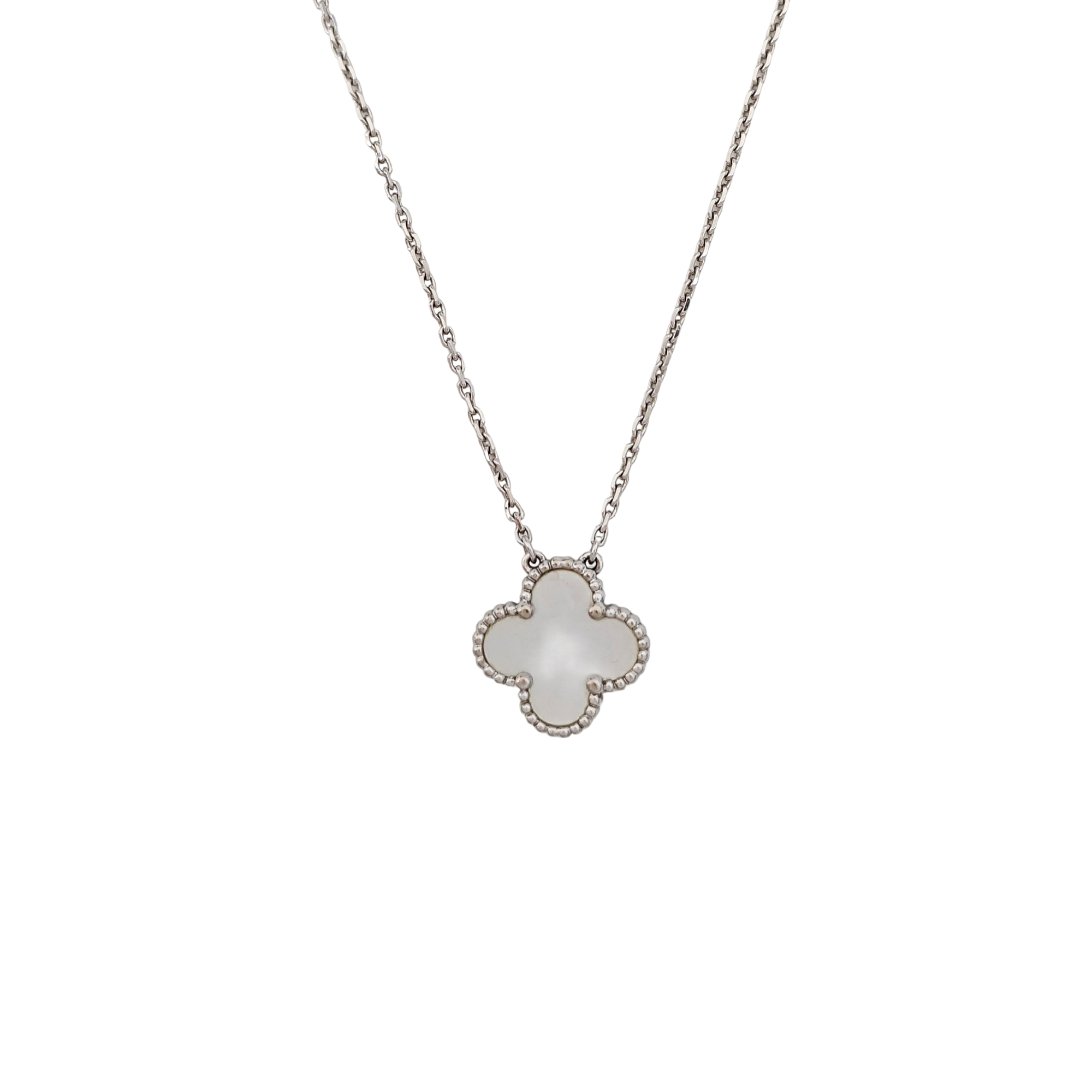 Vintage Alhambra 18k White Gold Silver Necklace