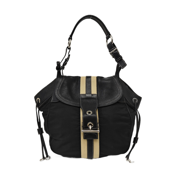 Nylon Top Handle Bag Black