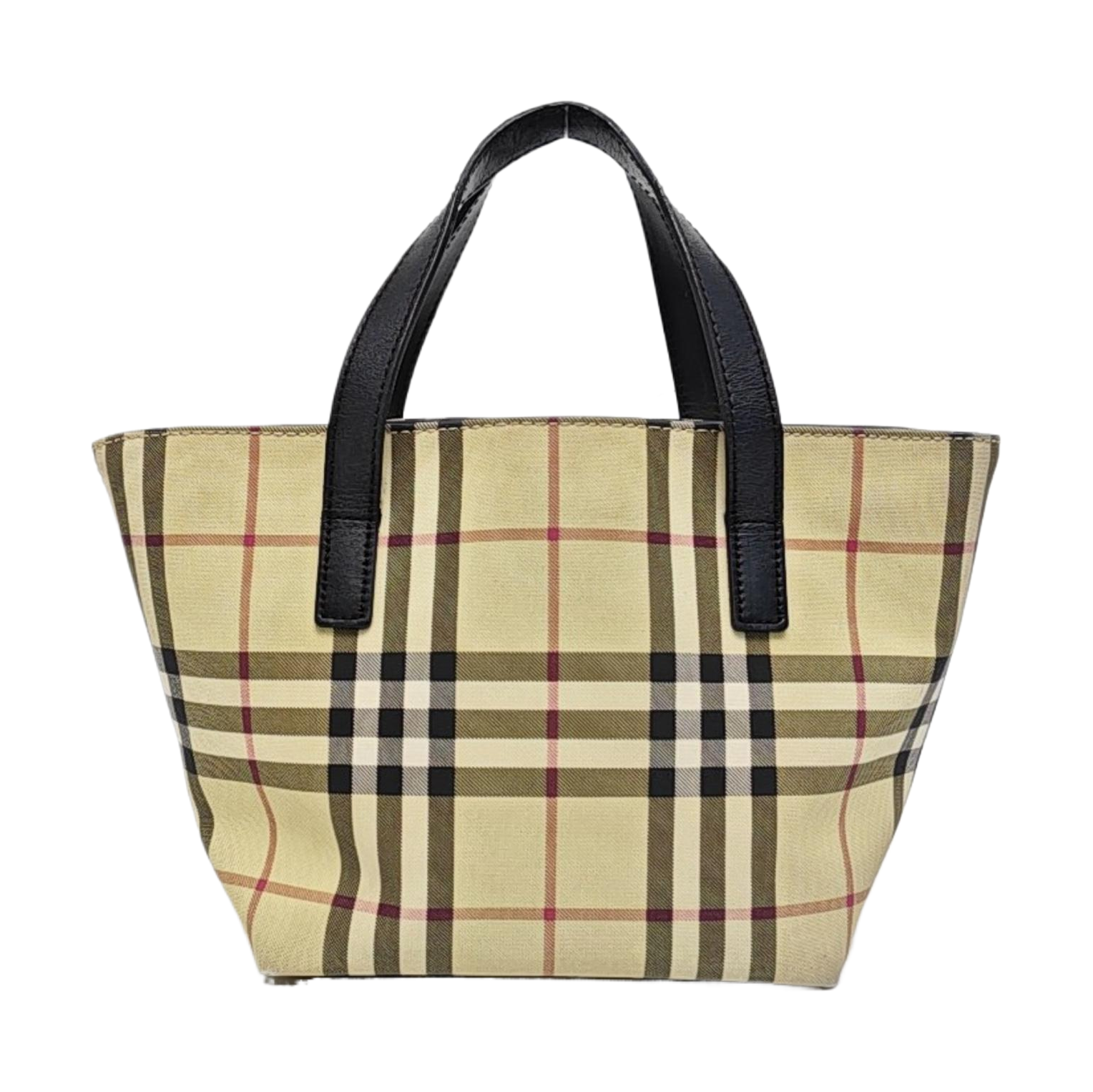 Coated Canvas Top Handle Bag Beige