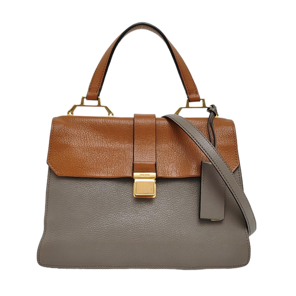 Calfskin Shoulder Bag Gray