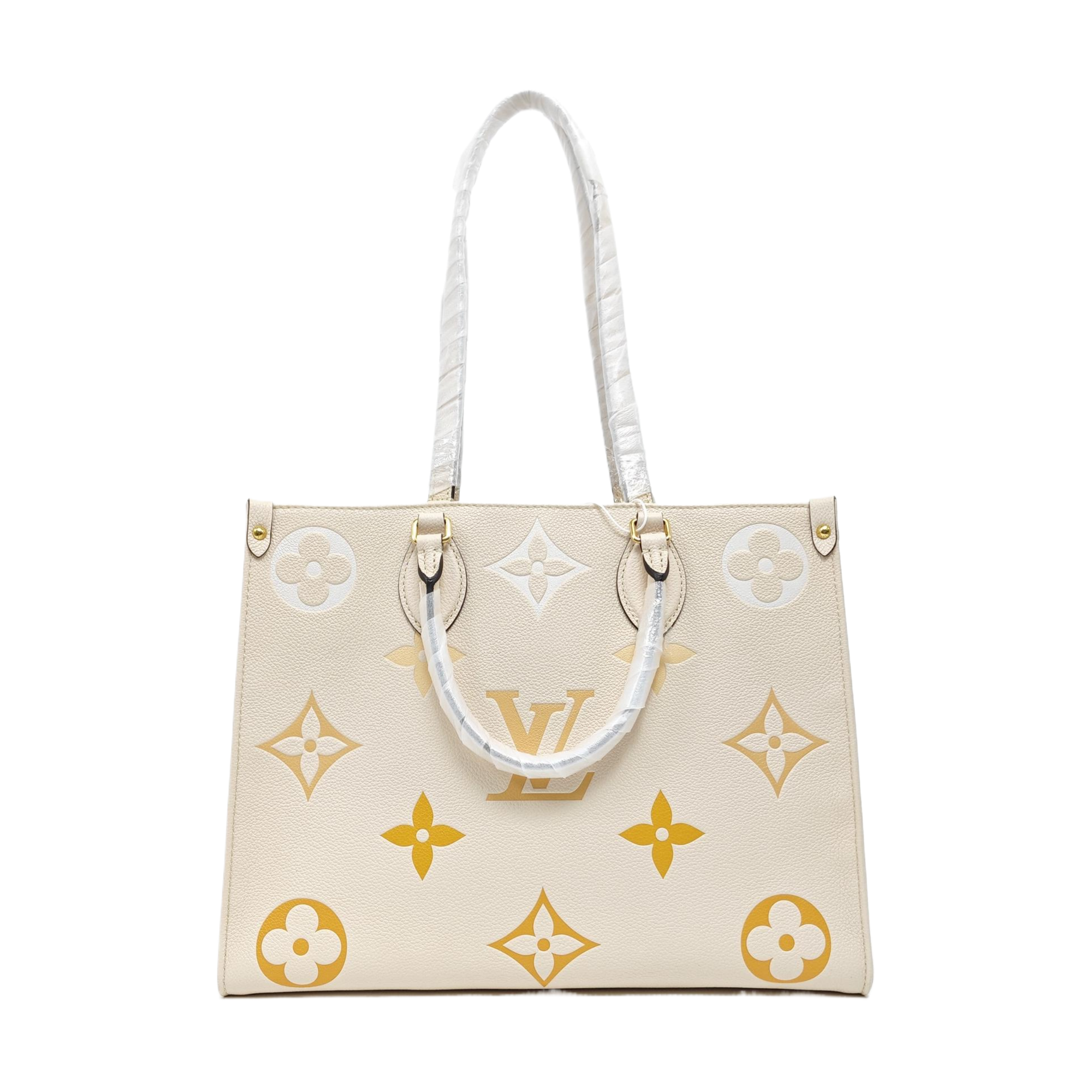 ONTHEGO MM Monogram Calfskin Beige