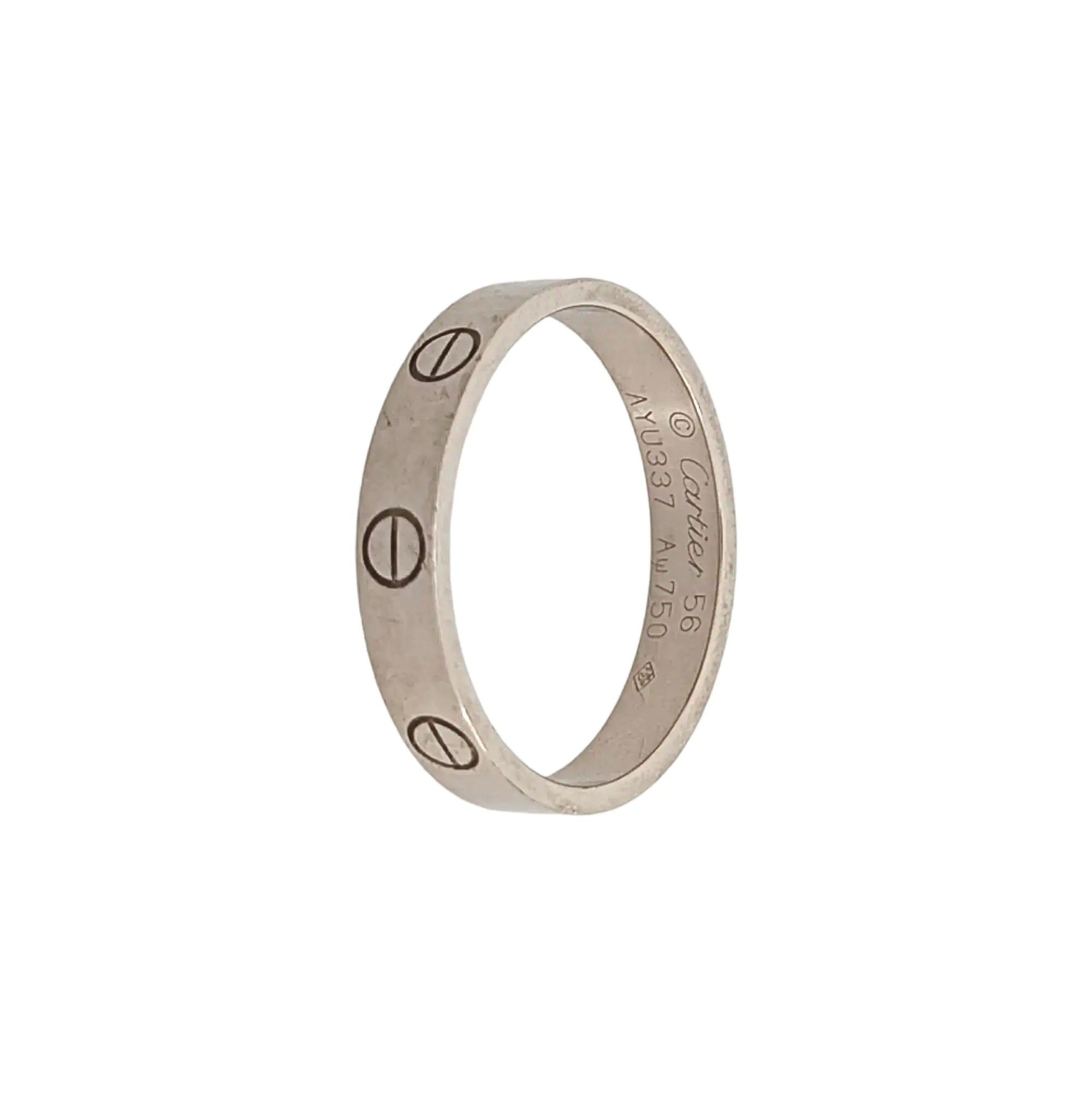 LOVE 18k White Gold Silver Ring EU 56