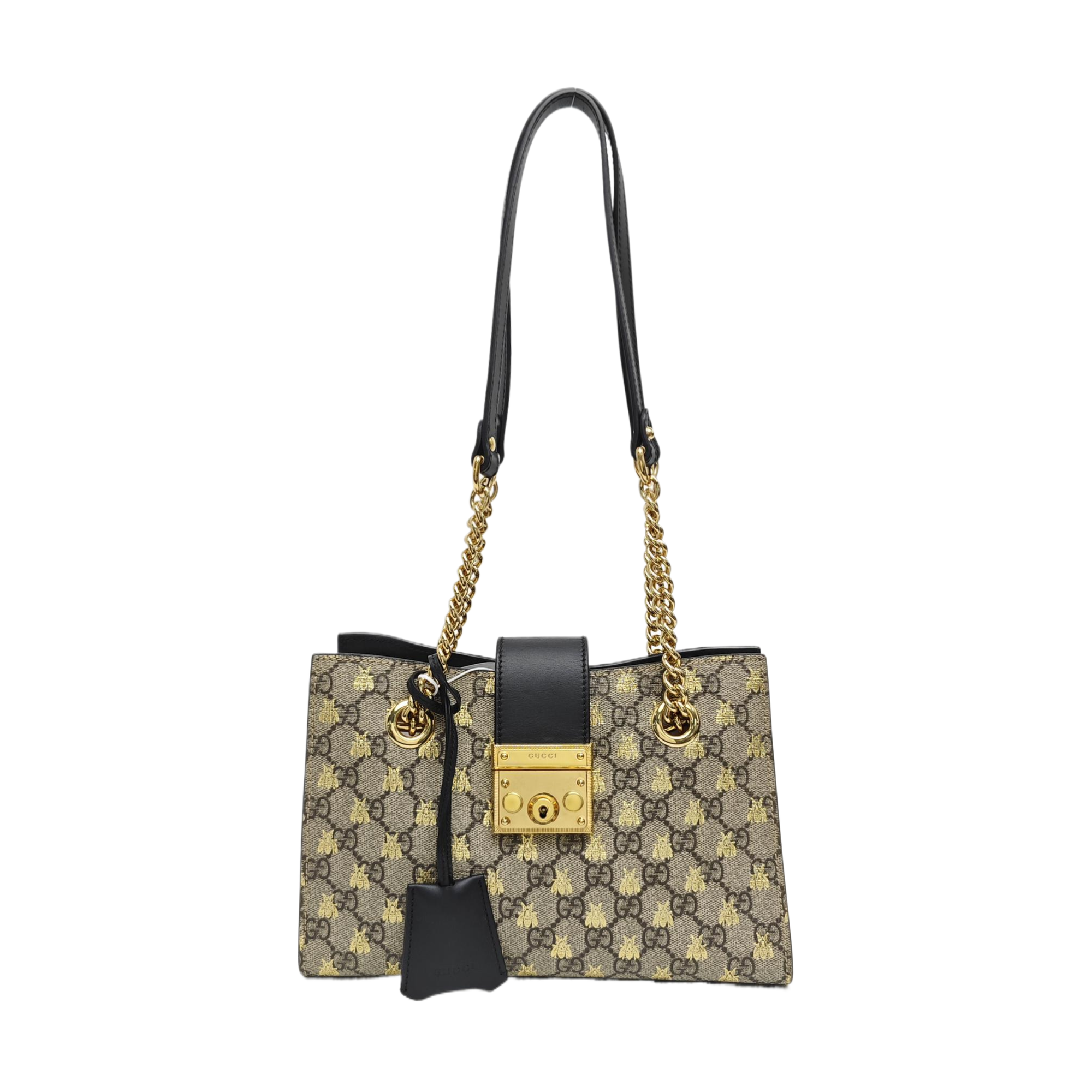 Padlock Small Monogram Coated Canvas Beige