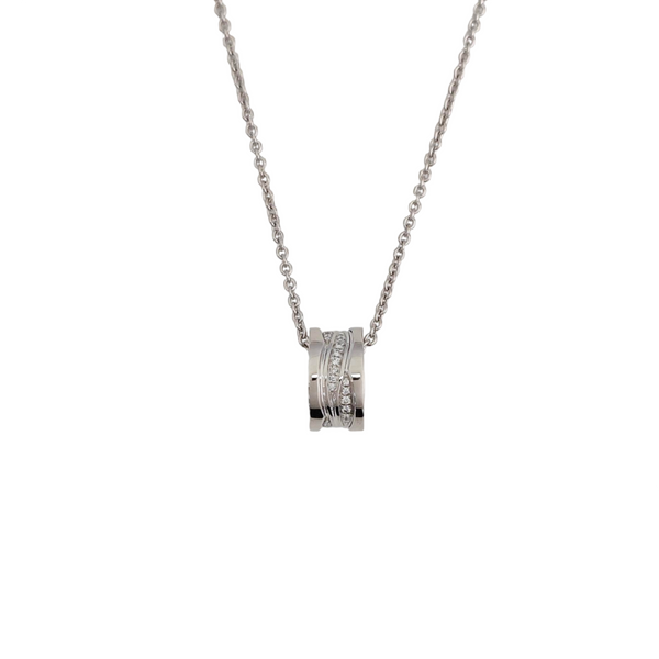 B.ZERO1 18k White Gold Silver Necklace