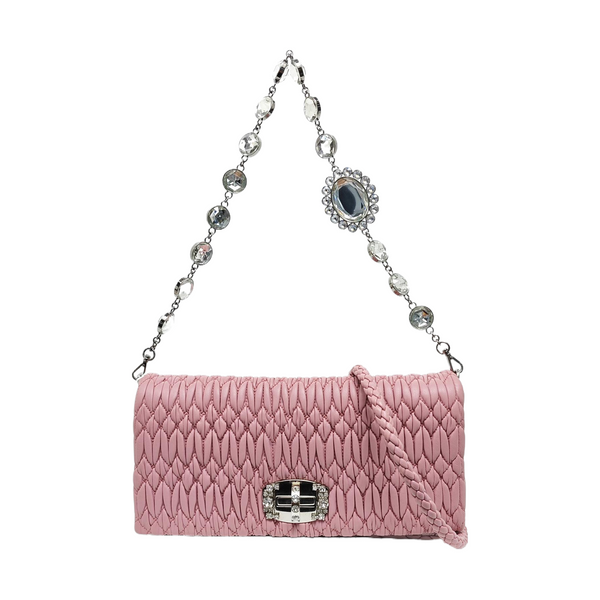 Crystal Quilted Lambskin Pink