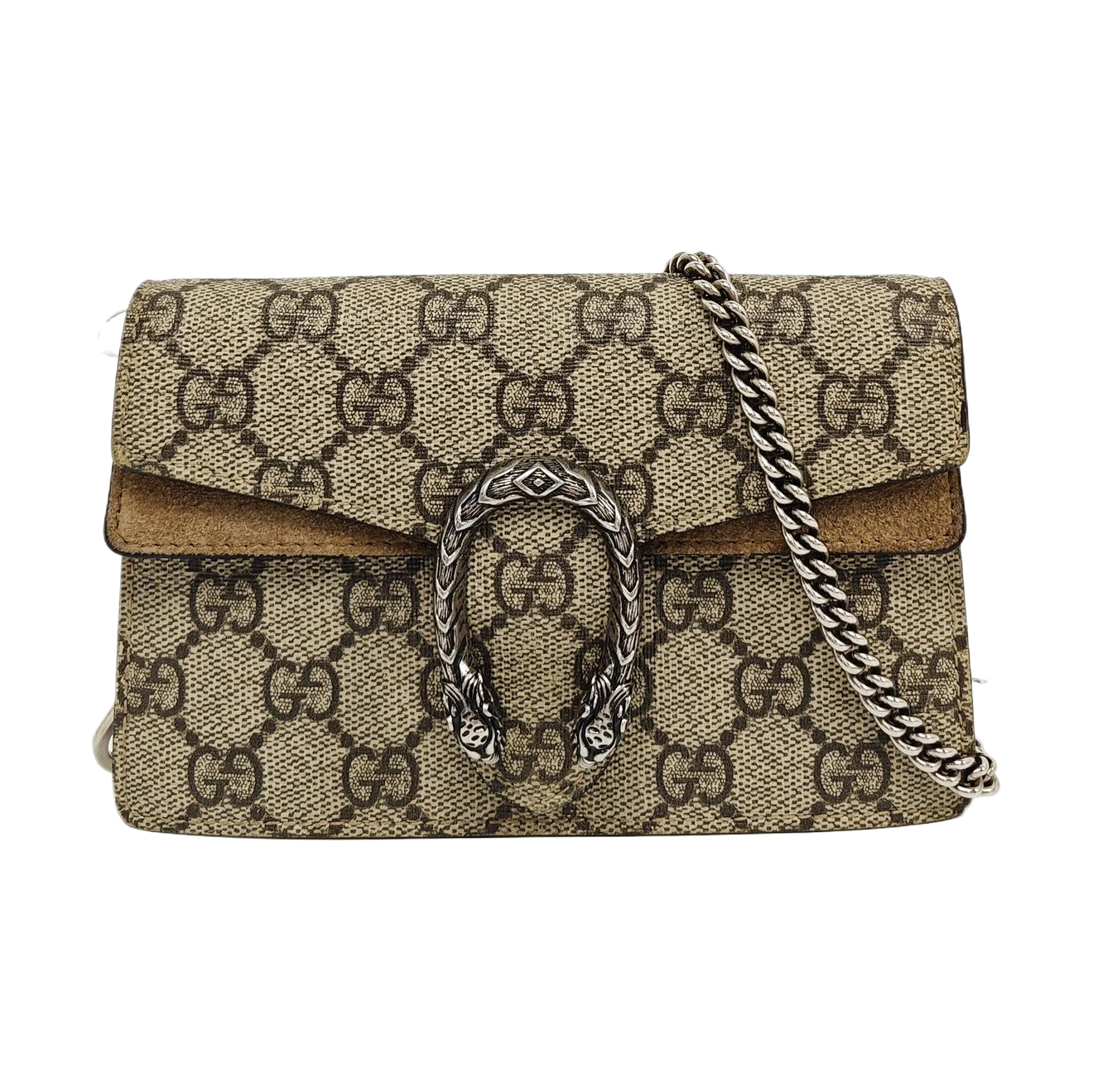 Dionysus Super Mini Monogram Coated Canvas Beige