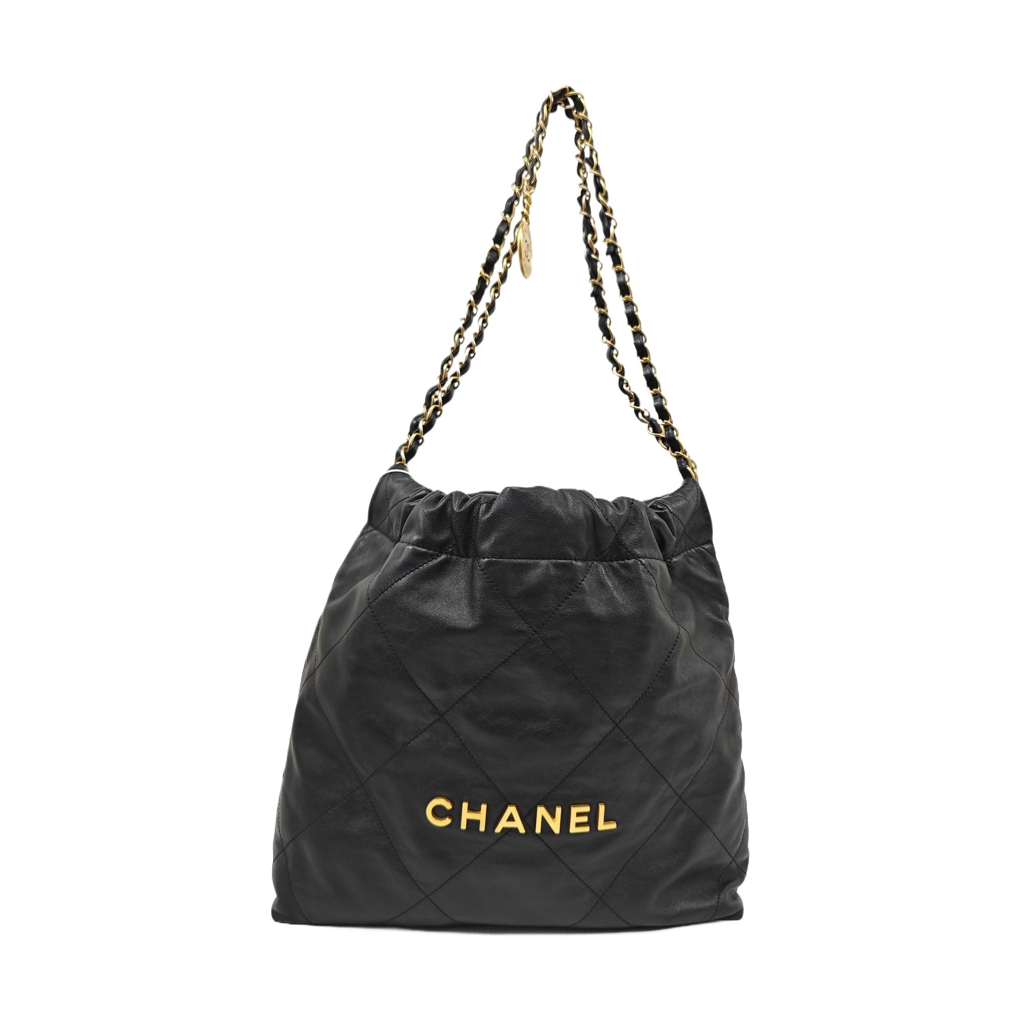 CHANEL 22 Small Quilted Calfskin Black