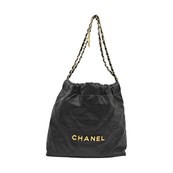 CHANEL 22 Small Quilted Calfskin Black