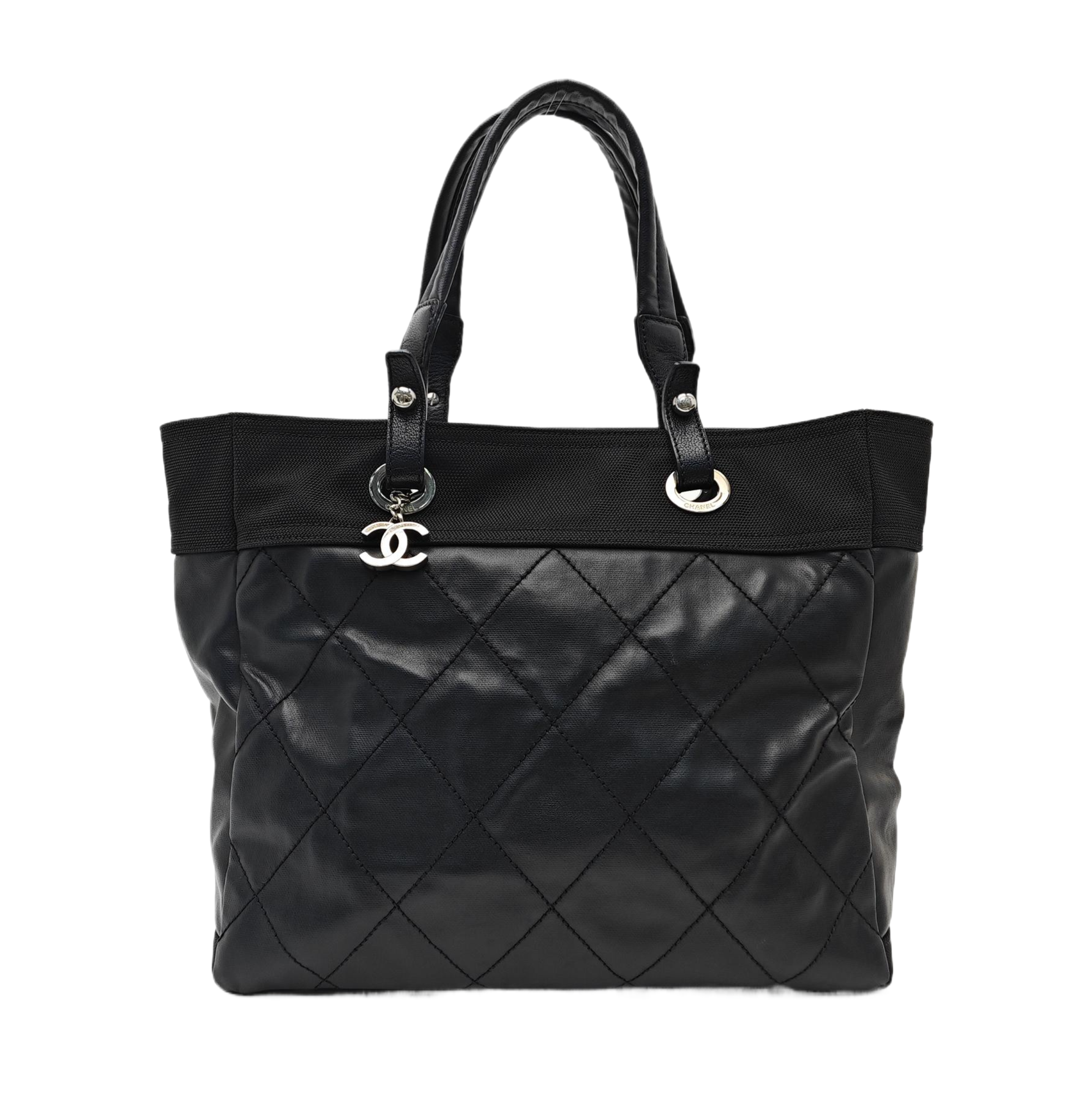 PARIS BIARRITZ Large Quilted Coated Canvas Black