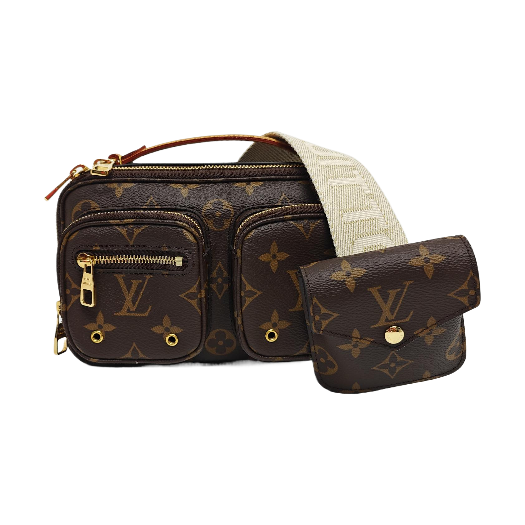 UTILITY Monogram Coated Canvas Brown
