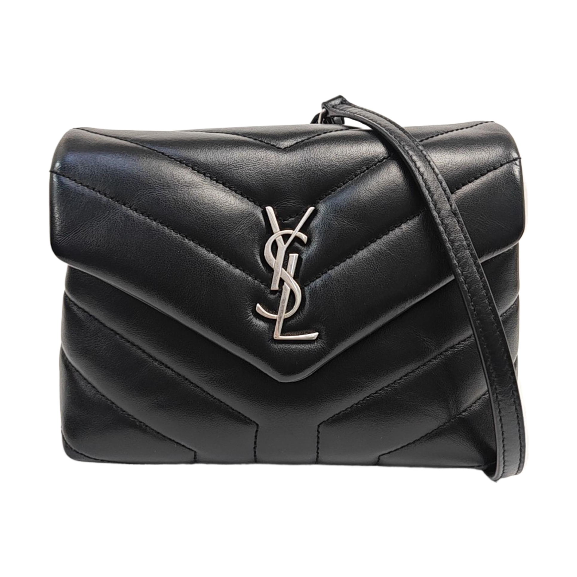 LOULOU Extra Small Chevron Calfskin Black
