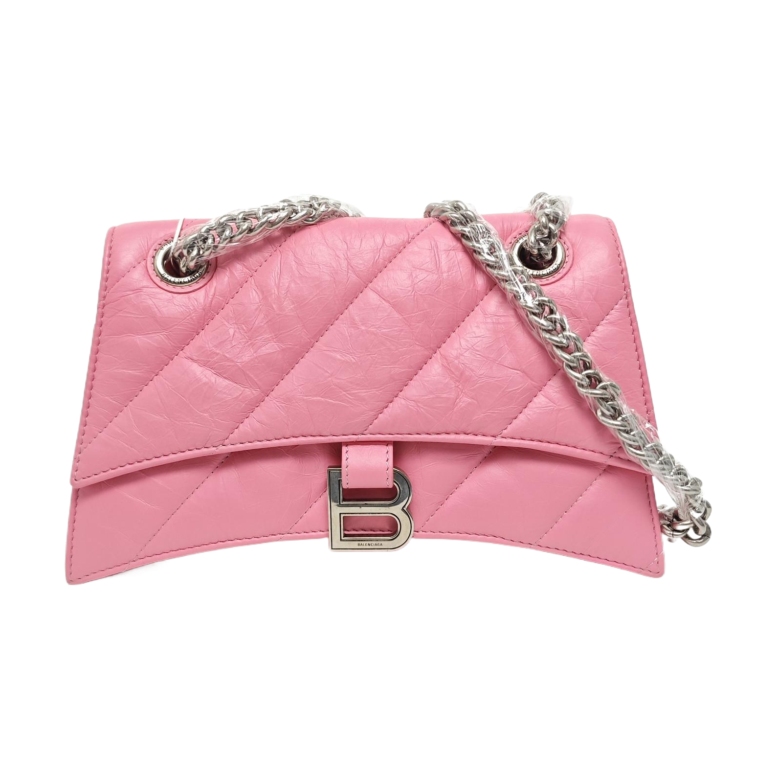 Hourglass Small Quilted Lambskin Pink