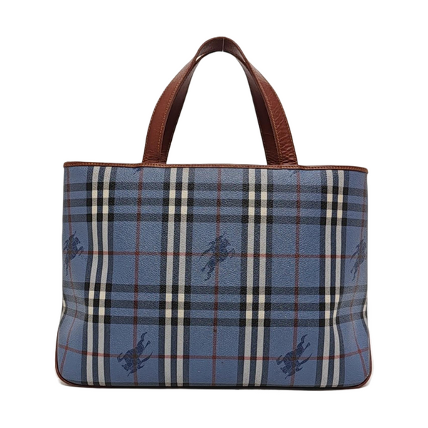 Coated Canvas Tote Bag Blue
