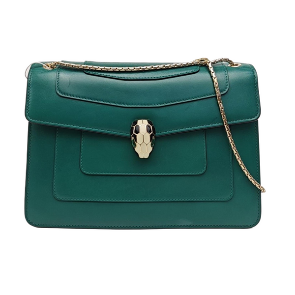 SERPENTI FOREVER Medium Quilted Calfskin Green