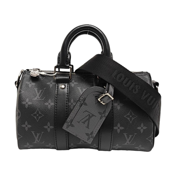 KEEPALL 25 Monogram Coated Canvas Black