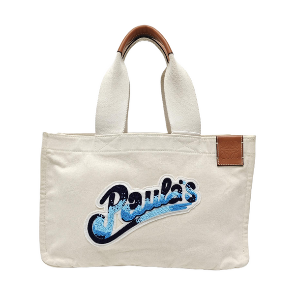 Quilted Canvas Tote Bag Beige