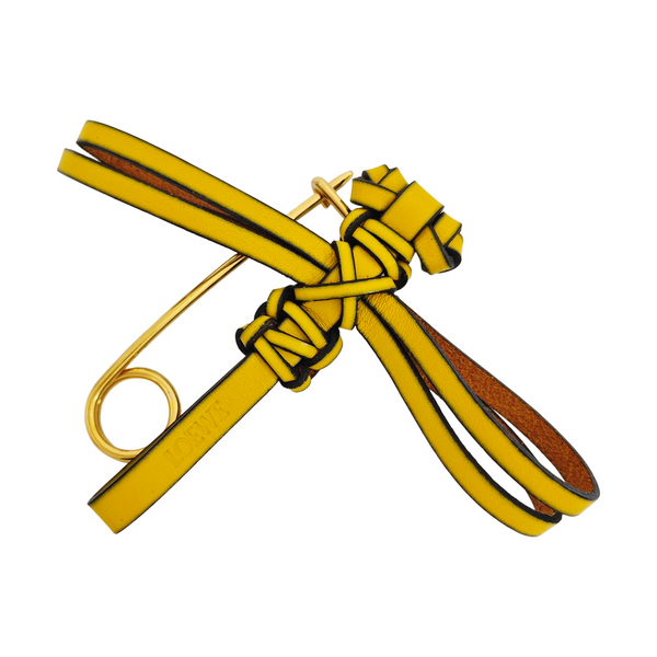 Leather Yellow Brooch