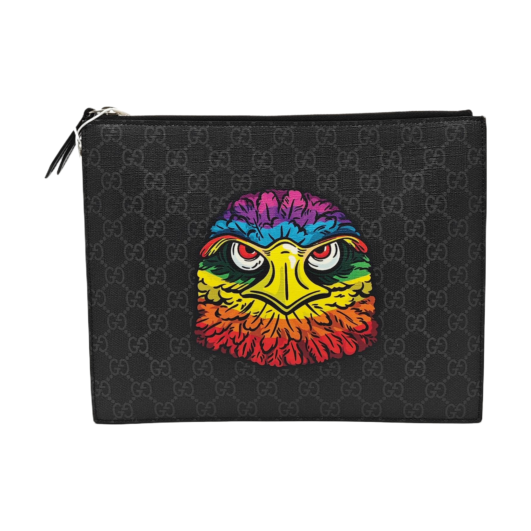 Coated Canvas Clutch Black