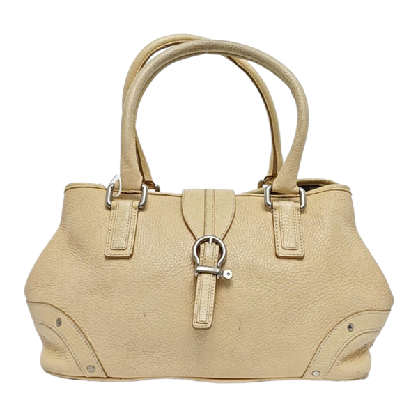 Calfskin Top Handle Bag Beige