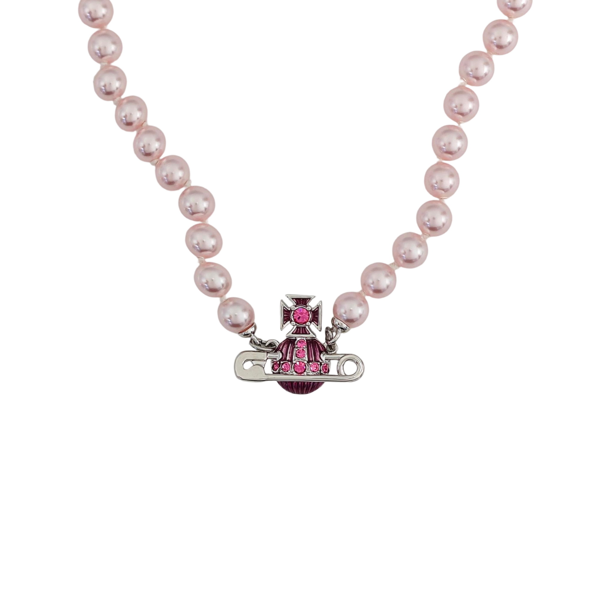Faux Pearl Pink Necklace