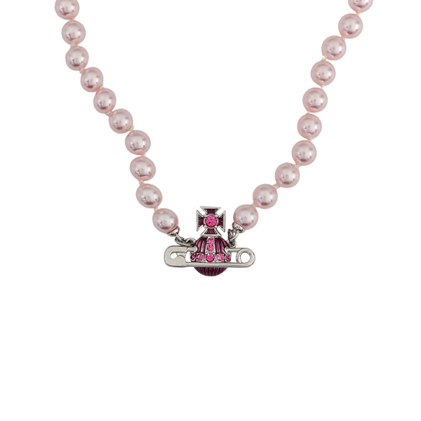 Faux Pearl Pink Necklace