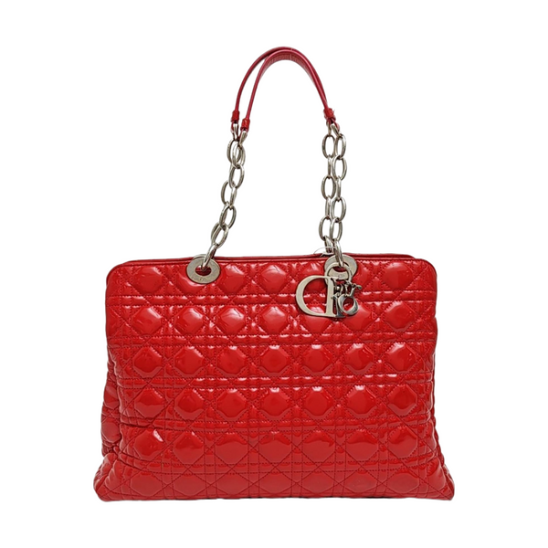 Dior Soft Large Cannage Patent Leather Red