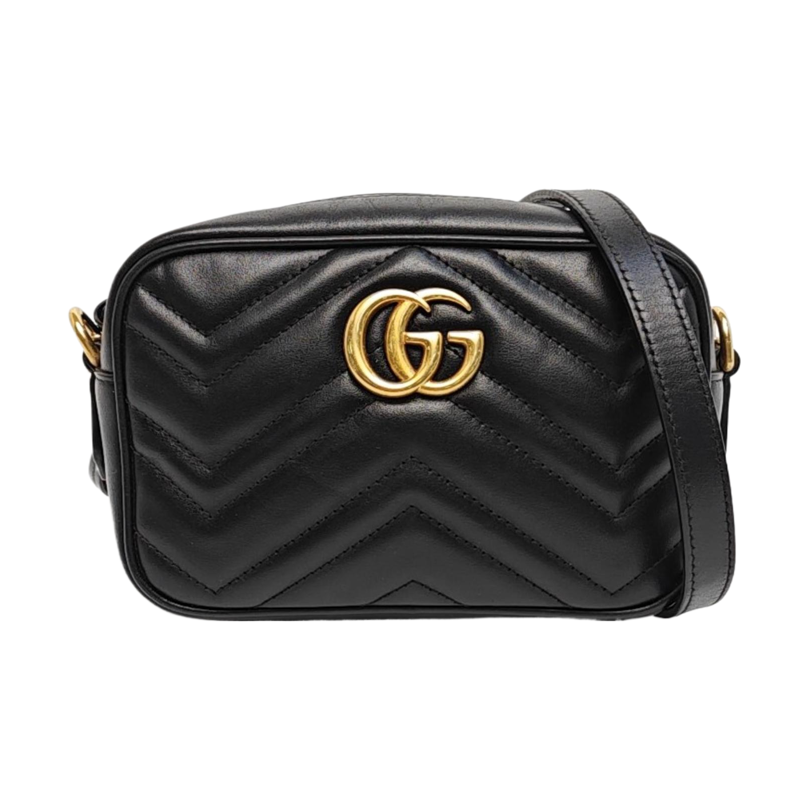GG Marmont Mini Quilted Calfskin Black