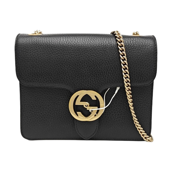 Interlocking G Small Calfskin Black
